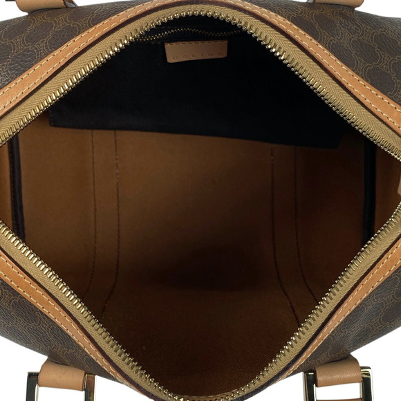 Celine Macadam Pattern Mini Canvas Handbag Brown - Picture 9 of 9